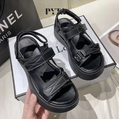 Sandal Quai Ngang Đế Cao 4 Phân Pyta Shoes - Giày Đi Học Điều Chỉnh, Quai Dán Xé Hottrend