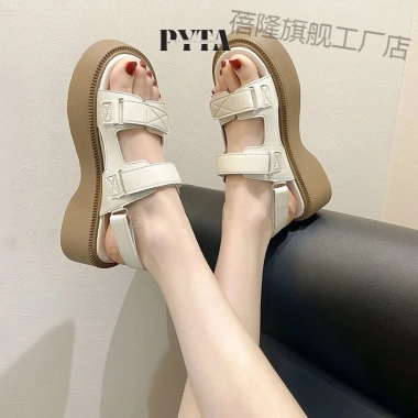 Sandal Quai Ngang Đế Cao 4 Phân Pyta Shoes - Giày Đi Học Điều Chỉnh, Quai Dán Xé Hottrend
