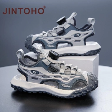 Sandal trẻ em JINTOHO đóng mũi chống trượt, bảo vệ chân, đi bộ dài, đi biển 2