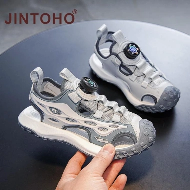 Sandal trẻ em JINTOHO đóng mũi chống trượt, bảo vệ chân, đi bộ dài, đi biển 3
