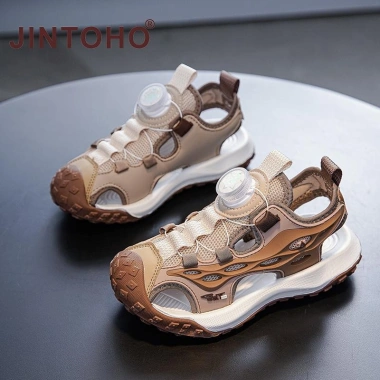 Sandal trẻ em JINTOHO đóng mũi chống trượt, bảo vệ chân, đi bộ dài, đi biển 4