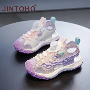 Sandal trẻ em JINTOHO đóng mũi chống trượt, bảo vệ chân, đi bộ dài, đi biển 7