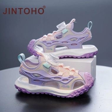Sandal trẻ em JINTOHO đóng mũi chống trượt, bảo vệ chân, đi bộ dài, đi biển 8