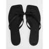 Sandal xỏ ngón mũi vuông nơ satin, đế bệt 1cm phong cách đơn giản, đi biển mùa hè - Giá 249.000đ Fullbox 5