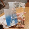Sang Trọng Ốp iPhone TPU mềm chống rơi hình gấu hoa đính đá lấp lánh cho iPhone 15 14 13 12 Pro Max 3