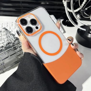 Sang Trọng Trong Suốt PC Cứng iPhone 15/14/13/12 – Vỏ Tháo Rời, Màu Tương Phản, Chống Sốc, Sạc Không Dây Giá 126.928đ