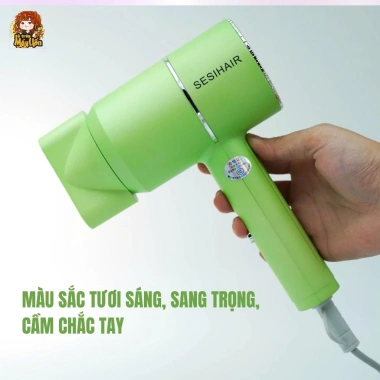 Sấy mini xanh lá Sesihair - Gọn du lịch, bà trùm uốn tóc, chỉ 250k