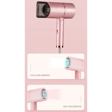Sấy Tóc Chuyên Nghiệp Gấp Gọn Hồng Nữ Tính Kemey Km 8.223 - Giá Ưu Đãi 199k