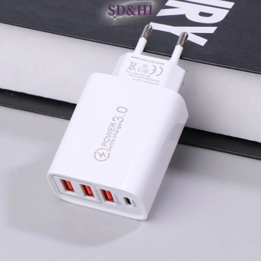 Sdhi 20W Power Delivery 4 Cổng USB 5V4A, QC3.0, Sạc EU/Mỹ Du Lịch 110-220V