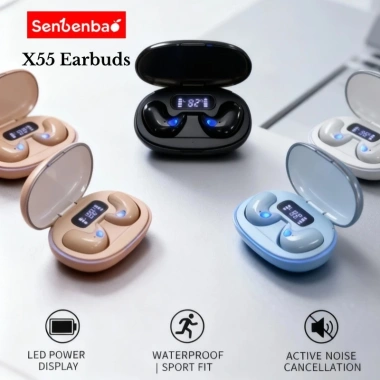 Senbenbao X55 Tai Nghe Bluetooth Không Dây LED Hi‑Fi, Chống Thấm, Khử Tiếng Ồn Thể Thao 65.900₫