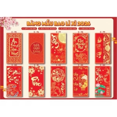Sét 10 bao lì xì mix mẫu truyền thống, mẫu mới nhất, giá chỉ 10.000đ, giảm từ 12.800đ