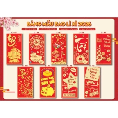 Sét 10 bao lì xì mix mẫu truyền thống, mẫu mới nhất, giá chỉ 10.000đ, giảm từ 12.800đ
