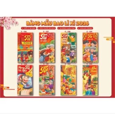 Sét 10 bao lì xì mix mẫu truyền thống, mẫu mới nhất, giá chỉ 10.000đ, giảm từ 12.800đ