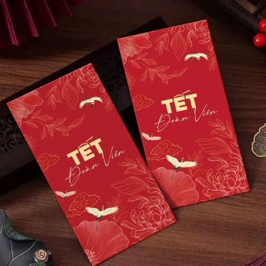 Set 10 Bao Lì Xì Tết Gấm Hoa Hàng Thiết Kế Cán Mờ Sang Trọng, Chỉ 17.900 VNĐ