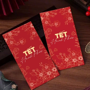 Set 10 Bao Lì Xì Tết Gấm Hoa Hàng Thiết Kế Cán Mờ Sang Trọng, Chỉ 17.900 VNĐ