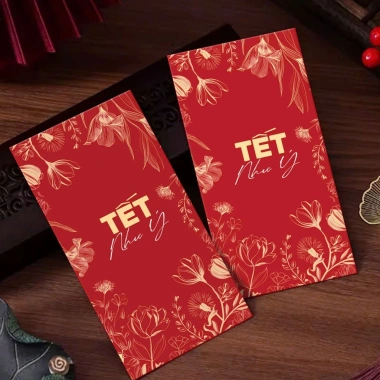 Set 10 Bao Lì Xì Tết Gấm Hoa Hàng Thiết Kế Cán Mờ Sang Trọng, Chỉ 17.900 VNĐ