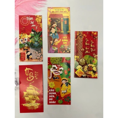 Set 10 bao lì xì truyền thống 2 set - 20 chiếc đẹp mắt, giá ưu đãi 9.000đ 2