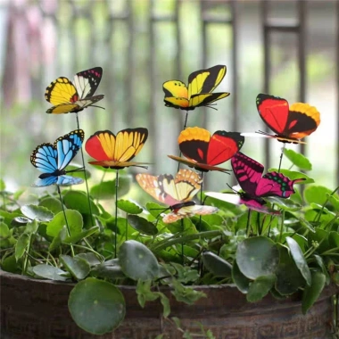 Set 10 Bướm Nhân Tạo 3D 7cm Trang Trí Sân Vườn Cắm Lọ Hoa Que, Giá 45.000₫ 2