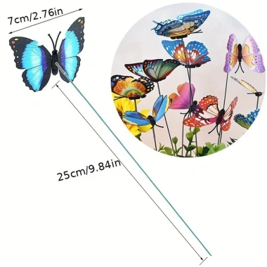 Set 10 Bướm Nhân Tạo 3D 7cm Trang Trí Sân Vườn Cắm Lọ Hoa Que, Giá 45.000₫ 6