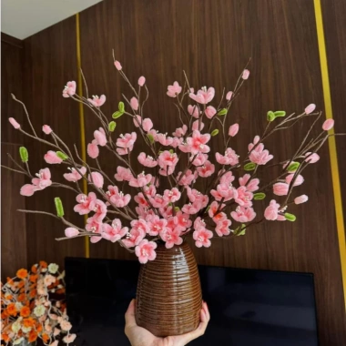 Set 10 Cành hoa mai, hoa đào, hướng dương kẽm nhung - Trang trí Tết giá ưu đãi 28.900₫ 2