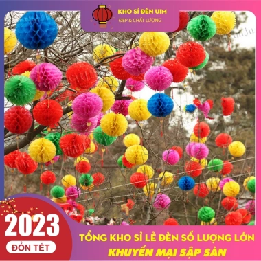Set 10 đèn lồng xếp chữ Phúc 22cm cẩm tú cầu - Trang trí lễ tết, cửa hàng, quán, trường mẫu giáo giá rẻ 39.5k