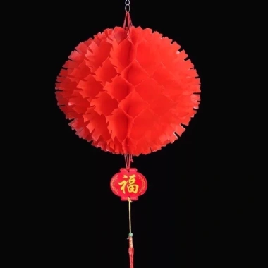 Set 10 đèn lồng xếp chữ Phúc 22cm cẩm tú cầu - Trang trí lễ tết, cửa hàng, quán, trường mẫu giáo giá rẻ 39.5k