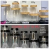 Set 10 hũ nhựa trong suốt + nắp đen/gỗ màu - Đựng gia vị thực phẩm đa kích thước 1kg-50g, giảm giá 28.000₫