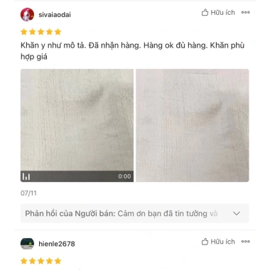 Set 10 khăn lau đa năng cotton 28x28cm - Khăn ăn nhà hàng, khách sạn, 40.500₫
