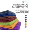 Set 10 Khăn Lau Đa Năng Tuấn Tài 30x30cm Microfiber Cao Cấp, Thấm Hút Nhanh