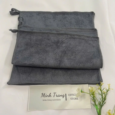 Set 10 khăn microfiber 30x30 có móc treo 2 mặt - Đa năng lau nail, tay, bếp, mềm dày 2