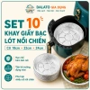 Set 10 khay giấy bạc lót nồi chiên không dầu 18-24cm dày cứng, tái sử dụng