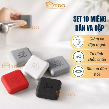 Set 10 miếng dán chống va đập cửa silicon giảm ồn, bảo vệ tường đa năng - 59.000₫