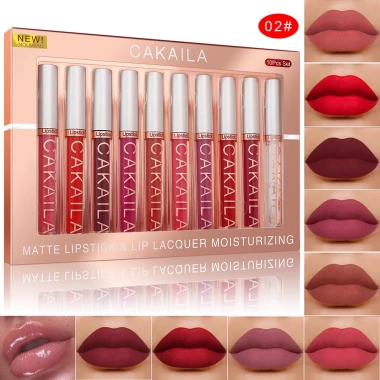 Set 10 Son Kem Lì + Dầu Dưỡng Môi Trong Suốt Chống Nước Trôi Lâu Giá 116.600 VND 2
