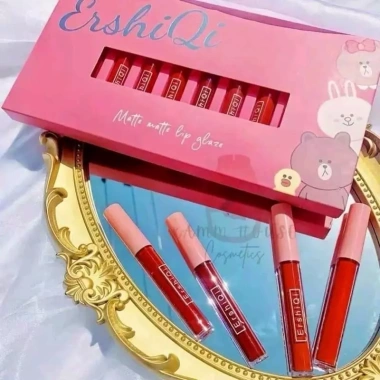 Sét 10 son kem lì lâu trôi ERSHIQI màu hồng cute - Giá chỉ 79.000đ 2