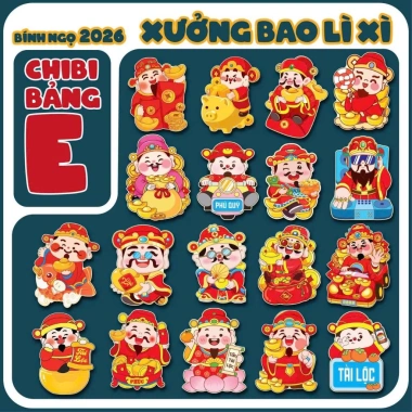 Sét 100 Bao Lì Xì Tết Bính Ngọ 2.026 In 3D Chipi Hoạt Hình Dễ Thương Phản Quang Nhiều Mẫu Đẹp Giá 9.000đ DODOSHOP 5