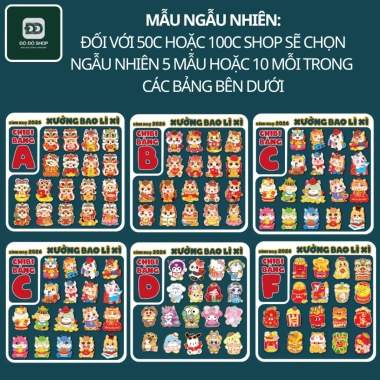 Sét 100 Bao Lì Xì Tết Bính Ngọ 2.026 In 3D Chipi Hoạt Hình Dễ Thương Phản Quang Nhiều Mẫu Đẹp Giá 9.000đ DODOSHOP 8