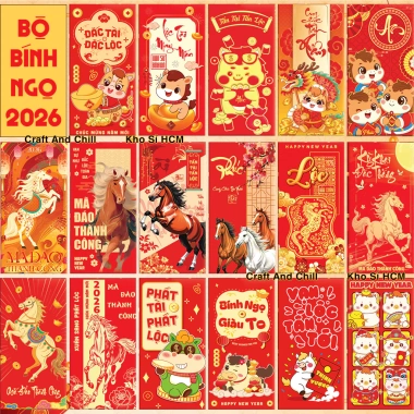 Set 100 Bao Lì Xì Truyền Thống Bình Ngọ 2.026 - Tết Tài Lộc Giá Ưu Đãi 27k 7 Set 100 Bao Lì Xì Truyền Thống Bình Ngọ 2.026 - Tết Tài Lộc Giá Ưu Đãi 27k 7