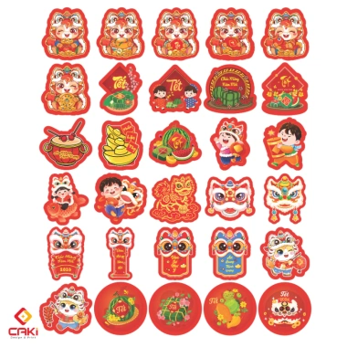Set 100 Liễn In 2 Mặt + Dây Treo, 50 Thẻ Tag Mai Đào Trang Trí Tết 15.000đ