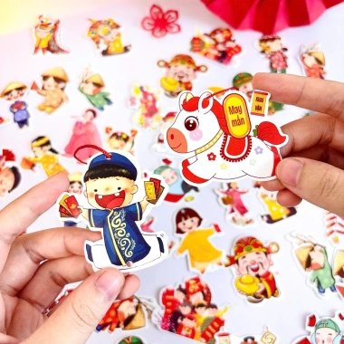Set 100 Liễn Tết Thẻ Tag Treo Mai Đào Chúc Năm Mới kèm dây – Giá chỉ 29.000đ