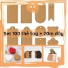 Set 100 thẻ tag kraft da bò không in + 20m dây cói và dừa đa dạng - Giá 22.500 VND