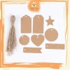 Set 100 thẻ tag kraft da bò không in + 20m dây cói và dừa đa dạng - Giá 22.500 VND 2