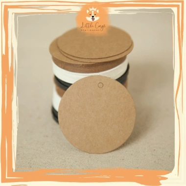 Set 100 thẻ tag kraft da bò không in + 20m dây cói và dừa đa dạng - Giá 22.500 VND 4