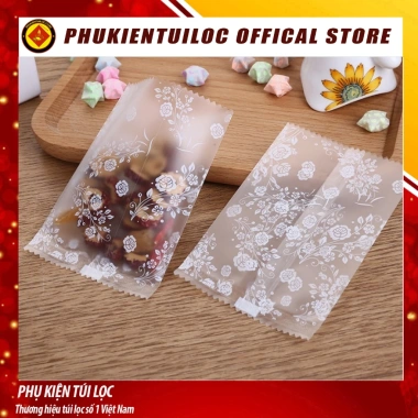 Set 100 Túi Đựng Bánh Quy & Trà Hoa Trắng Mờ Hoa Hồng - Nhiều Kích Thước, Giá Rẻ 17.000 VNĐ - Phukientuiloc 5