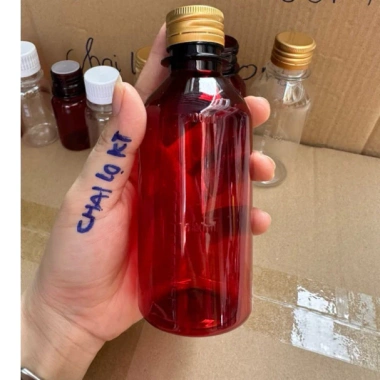SET 10sp Lọ nhựa PET siro 50‑200ml, lọ đựng bổ phế nâu, giá tốt KCL