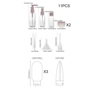 Set 11 lọ chiết mỹ phẩm du lịch siêu xinh, tiện lợi, nhỏ gọn - Giá chỉ 44.800₫