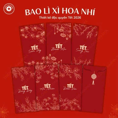 Set 12 Bao Lì Xì Tết 2.026 Hoa Nhí Độc Quyền Giấy C150 Dày Cán Mịn 16.000 VND