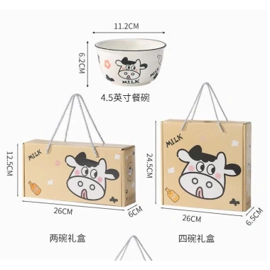 Set 2-4 bát sứ bò sữa dễ thương - Quà sinh nhật tân gia LILA SETBAT41 99.899₫ 9 Set 2-4 bát sứ bò sữa dễ thương - Quà sinh nhật tân gia LILA SETBAT41 99.899₫ 9