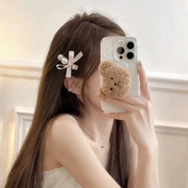 Set 2 kẹp mái tiểu thư ruy băng đính ngọc MRG03 – Dễ thương, giá 5.000 VND