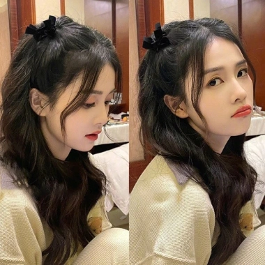 Set 2 Kẹp Tóc Nơ Nhung Đen Phong cách công chúa hè, kẹp bên hông, giá 19.206 VND
