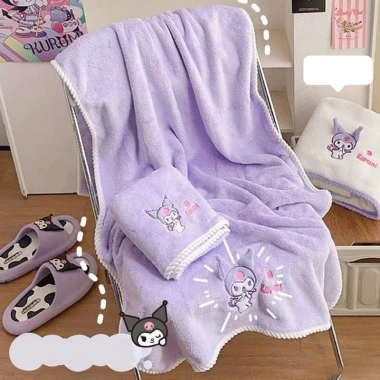 Sét 2 khăn tắm & khăn mặt Kuromi siêu thấm hút, mềm mại, khô nhanh, dễ thương – Chỉ 75.000đ 10 Sét 2 khăn tắm & khăn mặt Kuromi siêu thấm hút, mềm mại, khô nhanh, dễ thương – Chỉ 75.000đ 10